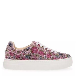 Brand New Betsey Johnson Pink Floral Sparkle Sneakers